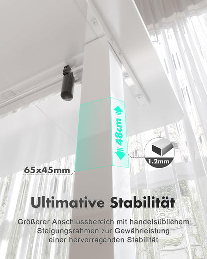 Devoko Elektrischer Steh-Sitz Bürotisch 140x60 cm Weiss