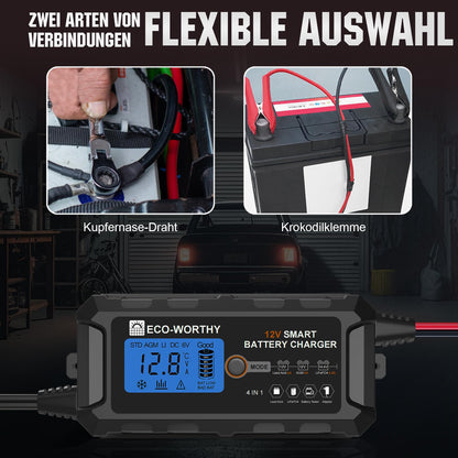ECO-WORTHY Batterieladegerät 12V 5A EPA1205L für Blei-Säure & LiFePO4