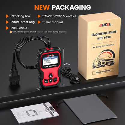 ANCEL VD500 OBD2 Diagnosegerät für VW Audi Skoda Seat – Deutsch