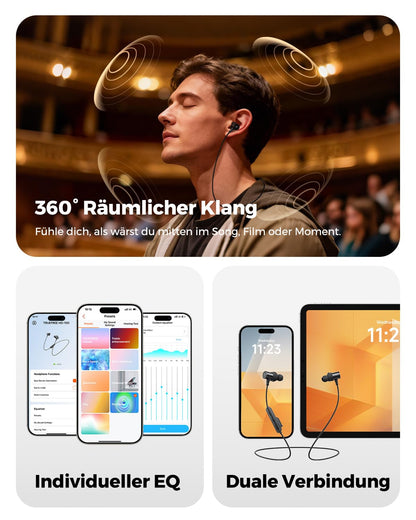 truefree HD-100 Bluetooth In-Ear Kopfhörer mit Nackenbügel, IP67