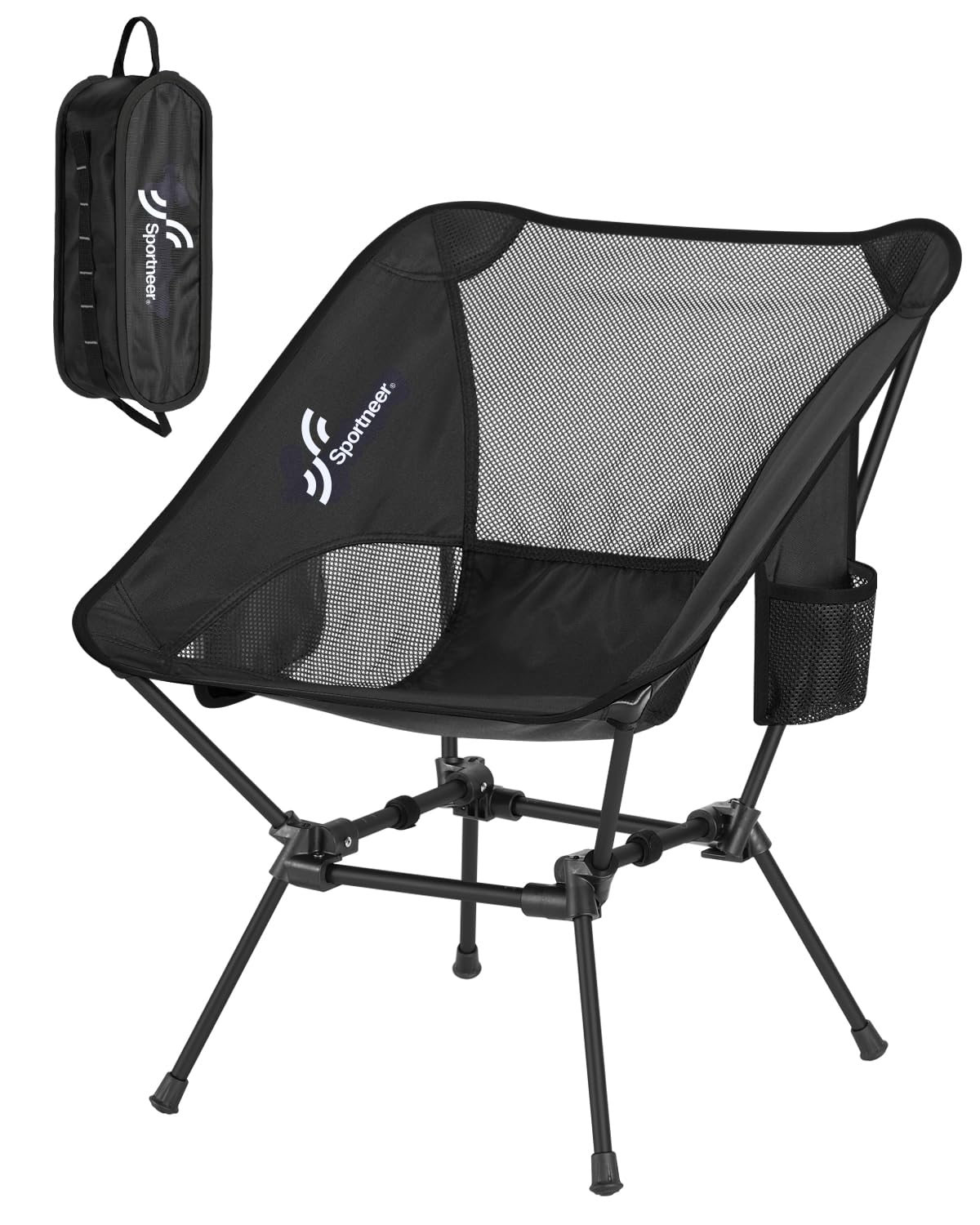 Sportneer Campingstuhl faltbar, ultraleicht, 150 kg, mit Tragetasche – Aluminiumgestell mit Oxford-Gewebe