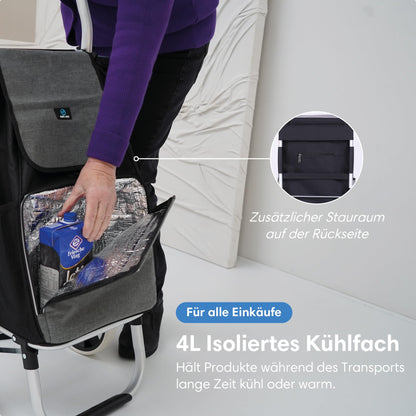 Safe Age Einkaufstrolley mit Kühlfach und Sackkarren-Funktion