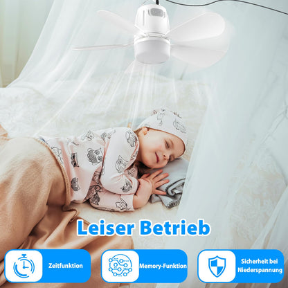 Gliztech Deckenventilator mit Beleuchtung 50 cm, Fernbedienung, LED