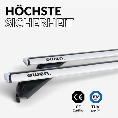 Owen Dachträger 3.0 Pro für bündige Reling - Silber 120cm