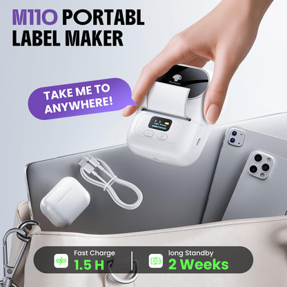 Phomemo M110 Etikettendrucker Bluetooth, tragbarer Thermodrucker