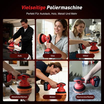 Avhrit Akku Exzenter-Poliermaschine 6 Zoll, 2x 4000 mAh, 6000 U/min