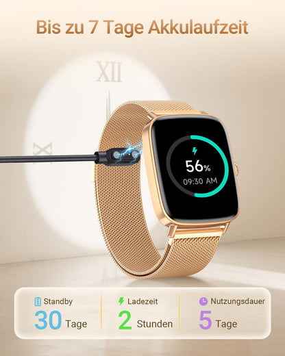 Fitpolo IDW28 Smartwatch mit Telefonfunktion, 1,85 Zoll Fitnessuhr