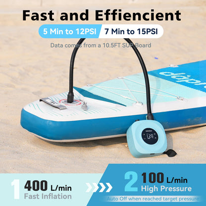 Hydrohero D18PRO Elektrische SUP Pumpe 20 PSI mit Akku, Blau