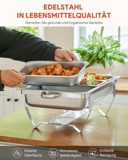 Wilprep Chafing Dish Warmhaltebehälter – 2er Set, 9L, 3x1/3 GN