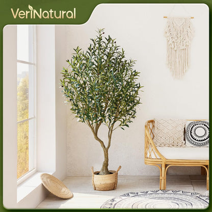 VeriNatural Künstlicher Olivenbaum 180 cm, UV-beständig, mit Topf