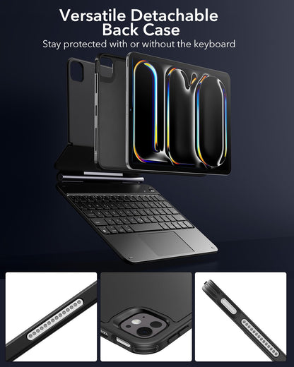 ESR Rebound 360 iPad Pro 13 Zoll M4 2024 Tastaturhülle Schwarz