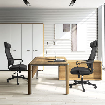 MELOKEA Bürostuhl Ergonomisch Drehstuhl mit Wippfunktion – Schwarz