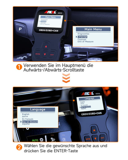 ANCEL AD310 OBD2 Diagnosegerät, Fehlercodeleser für OBD-II Fahrzeuge