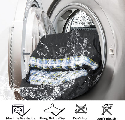 GEERTOP Campingschlafsack XXL 4 Jahreszeiten 220x100cm Schwarz-Blau