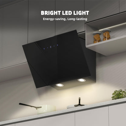 FIREGAS Kopffreiheit Dunstabzugshaube - 60 cm, Schwarz