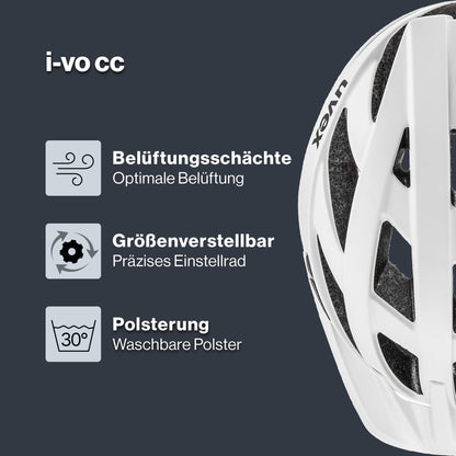 uvex i-vo cc leichter Allround-Helm, white matt, 52-57 cm