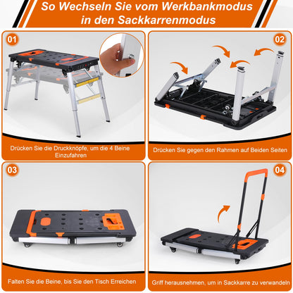 TLGREEN 7-in-1 Werkbank klappbar, höhenverstellbar, bis 200 kg