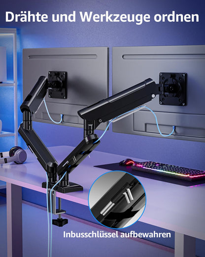 ELIVED EV6012B Gasfeder Monitor Halterung 2 Monitore 13-32 Zoll