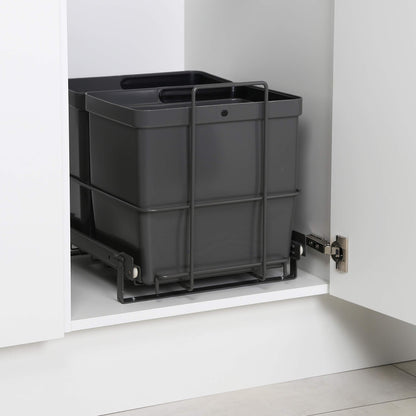 LM 64/2 Einbau Mülleimer Ausziehbar Duo – 2 Eimer, Anthrazit