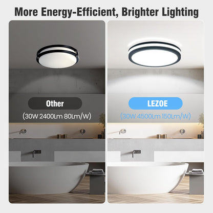 LEZOE LED Deckenleuchte mit Bewegungsmelder 24W/30W 4500lm IP65