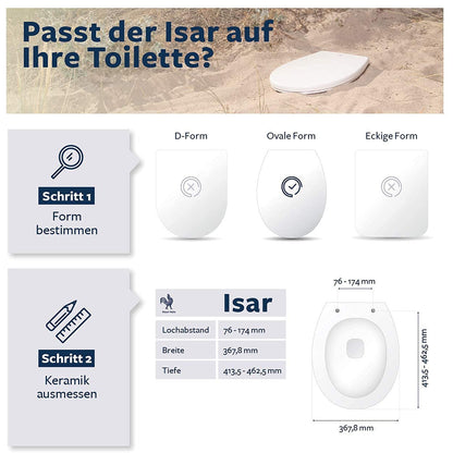 Blauer Hahn WC Sitz Isar oval weiss Duroplast Absenkautomatik