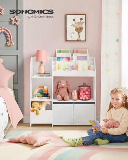 SONGMICS Bücherregal Kinder GKR042W01 - Wolkenweiss, 2 Boxen
