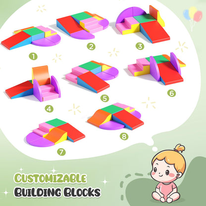 Lischwert Schloss-Set Kinder Riesenbausteine - 6 Teile Mehrfarbig