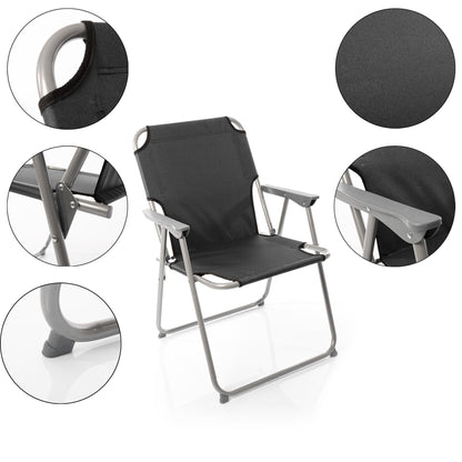BigDean Klappstuhl 2er-Set, faltbar, Anthrazit, bis 120 kg