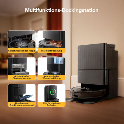 roborock Qrevo S5V Saugroboter mit Wischfunktion, Schwarz