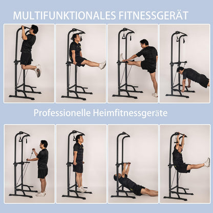 Leiblsufo Pull Up & Dip Station Kraftturm, höhenverstellbar - Schwarz-03