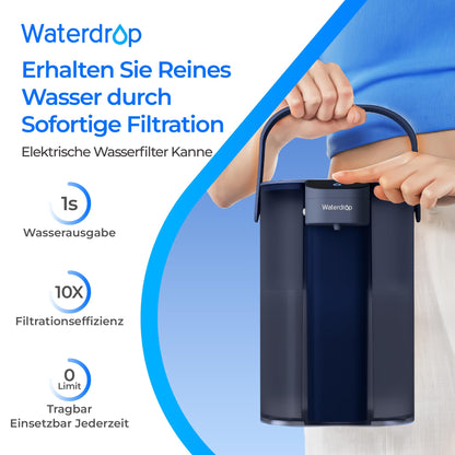 Waterdrop Elektrische Wasserfilterkanne WD-ED01B, 3,5 L, Blau
