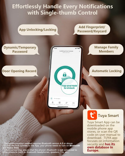 Smart Lock Fingerabdruck Haustürschloss – 60-90mm verstellbar