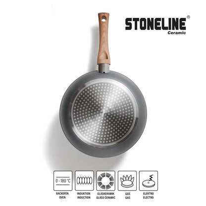 STONELINE Ceramic Kochgeschirr Set 14-tlg. Induktion Holzoptik