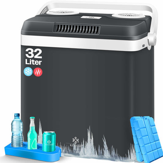 KESSER® Kühlbox Thermo-Elektrisch – 32L Kühlen/Wärmen 12/230V, rechteckig, zur mobilen Temperierung von Speisen und Getränken.