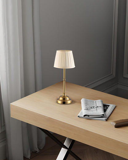 VISDANFO LED Tischlampe kabellos dimmbar, Akku Nachttischlampe gold