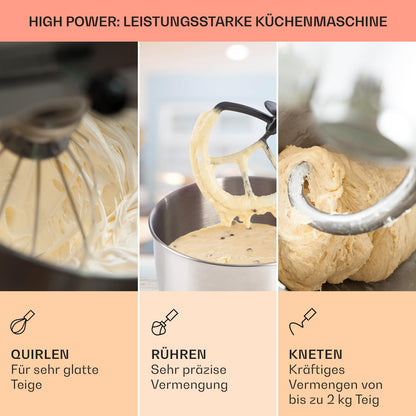 Klarstein Knetmaschine 1300W – 5L Teigmaschine mit Planetenrührwerk