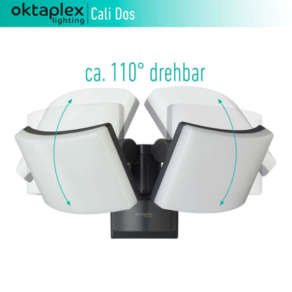 Oktaplex lighting Cali Dos 40W LED Aussenstrahler - Anthrazit Warmweiss