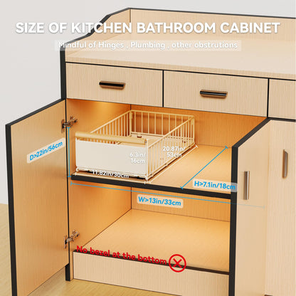 iHomara Schubladen-Organisator 2 Stk. Metall 53x30x16cm