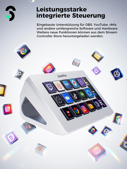 SOOMFON Stream Controller Deck – Weiss für Streaming & Editing