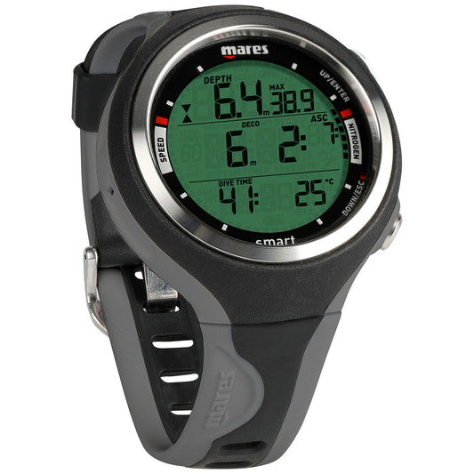 Mares Smart Tauchcomputer für Erwachsene – Black/Grey, in Schwarz/Grau. Zur Überwachung von Tauchdaten und Dekompressionsberechnung.
