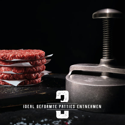 Adelmann XL Profi-Burgerpresse, Aluguss, Ø 125 mm, Patty-Auswerfer