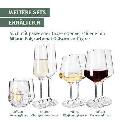 Moritz Campinggeschirr-Set aus Melamin, 12-teilig, Stone Grey