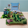 Character World Minecraft Wende-Bettwäsche Set 135x200 cm Baumwolle, grün-mehrfarbiges Wendemotiv