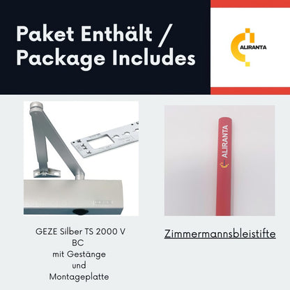 GEZE TS 2000 V BC Gestängetürschliesser 1-flügelig – Silber