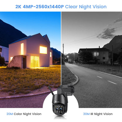 Ctronics 2.5K 4MP 6X Hybrid-Zoom Dual-Objektiv WLAN Kamera Aussen