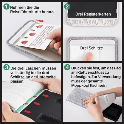 JOYMOOP Wischmopp & Eimer Set mit Auswringer – Flach, 8 Pads