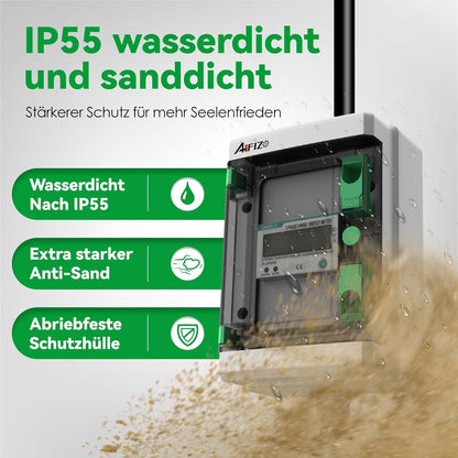 AIFIZO Mobiler Digitaler CEE Stromzähler 3 Phasen 16A mit Reset 2m