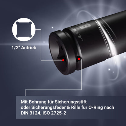 HASKYY Kraft Schlagschrauber Nüsse Satz 19-tlg. 1/2" 10-32mm