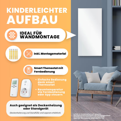 BR Bringer Infrarotheizung 1200W Elektroheizung - weiss