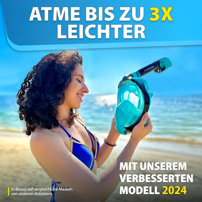 KAIMANA K005 Vollgesichts-Schnorchelmaske für Erwachsene & Kinder